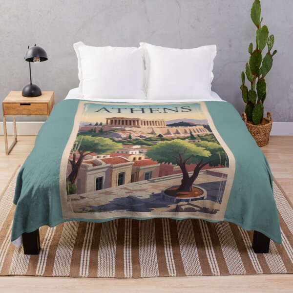 Item preview, Athens Greece Illustration Travel Art Vintage designed and sold by KrisSidDesigns.
