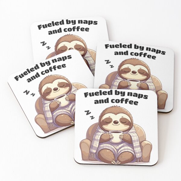 Item preview, Sleepy Sloth with Coffee Blanket designed and sold by Tong4130.
