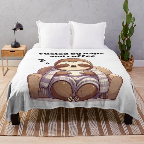 Item preview, Sleepy Sloth with Coffee Blanket designed and sold by Tong4130.