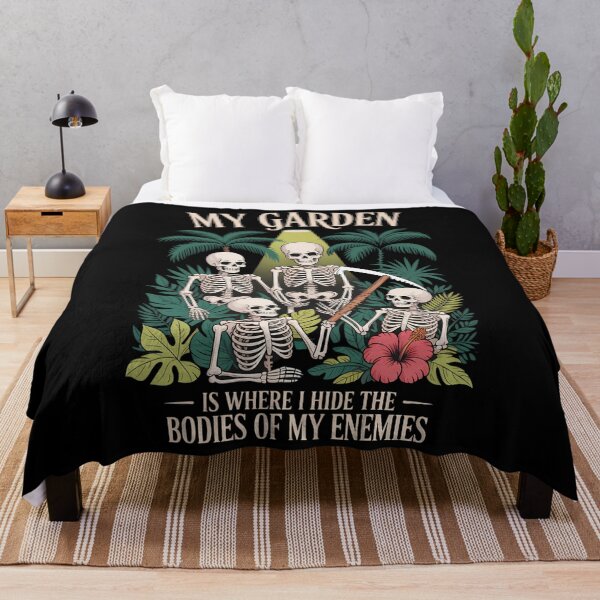 Item preview, My Garden Enemies Funny Gardening Goth Skeleton Gardener designed and sold by blueyeeti.