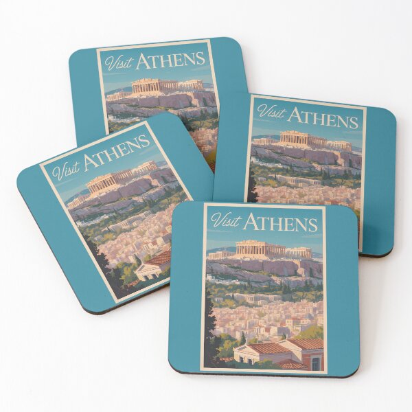 Item preview, Athens Greece Parthenon Travel Art Vintage designed and sold by KrisSidDesigns.
