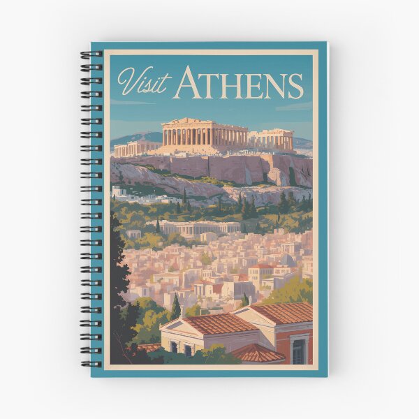 Item preview, Athens Greece Parthenon Travel Art Vintage designed and sold by KrisSidDesigns.