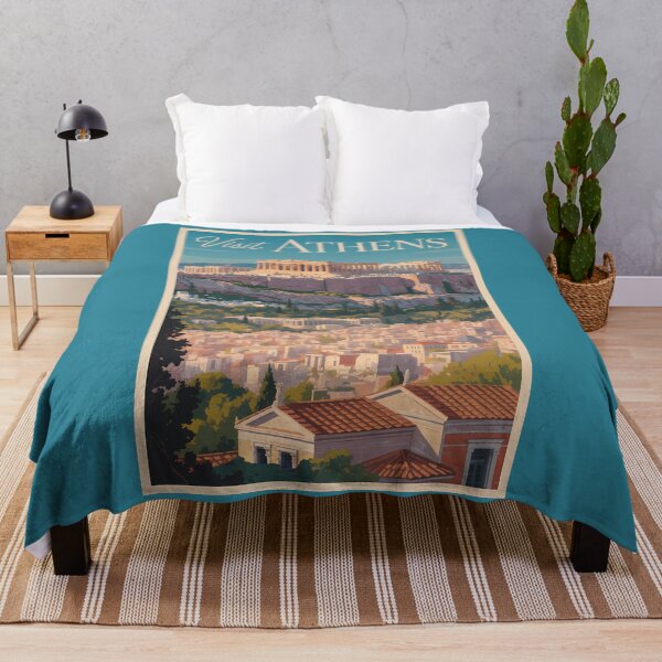 Item preview, Athens Greece Parthenon Travel Art Vintage designed and sold by KrisSidDesigns.