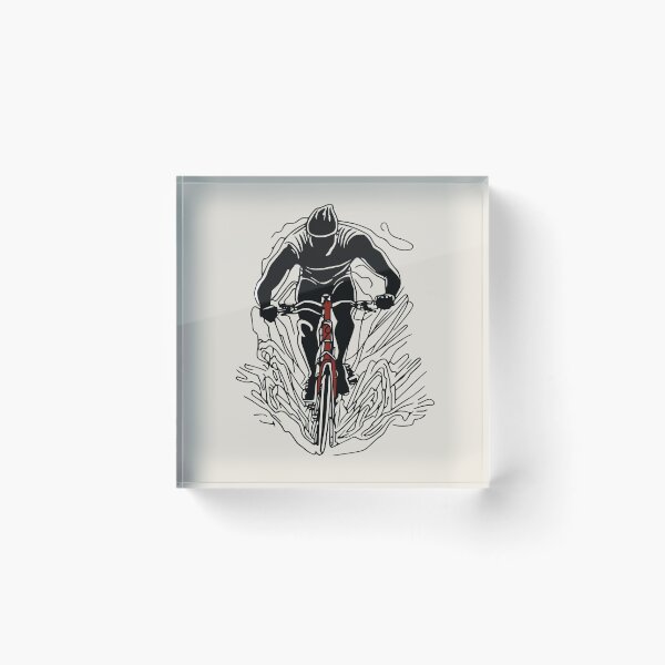 Item preview, Cyclist Abstact Line Art Mountain Bike Splash Cycling designed and sold by TackyTime.