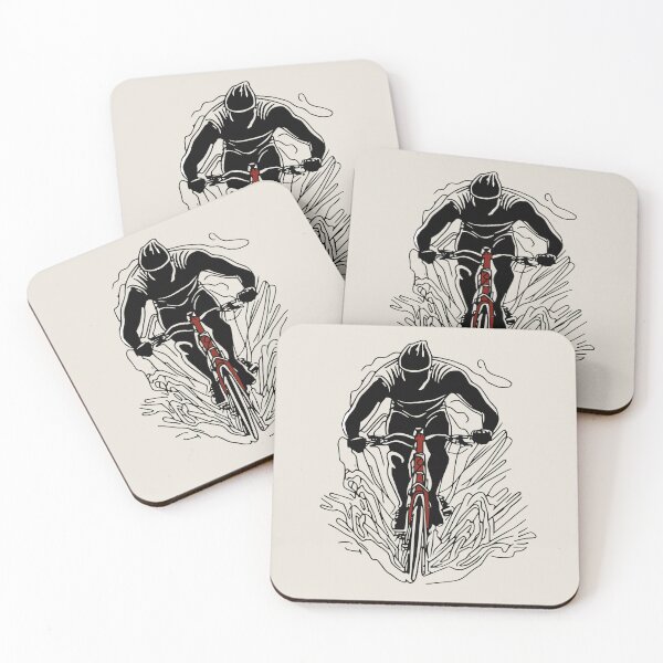 Item preview, Cyclist Abstact Line Art Mountain Bike Splash Cycling designed and sold by TackyTime.