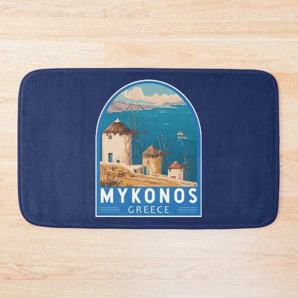 Item preview, Mykonos Greece Travel Art Emblem designed and sold by KrisSidDesigns.