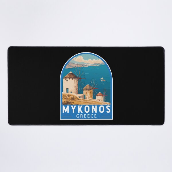 Item preview, Mykonos Greece Travel Art Emblem designed and sold by KrisSidDesigns.