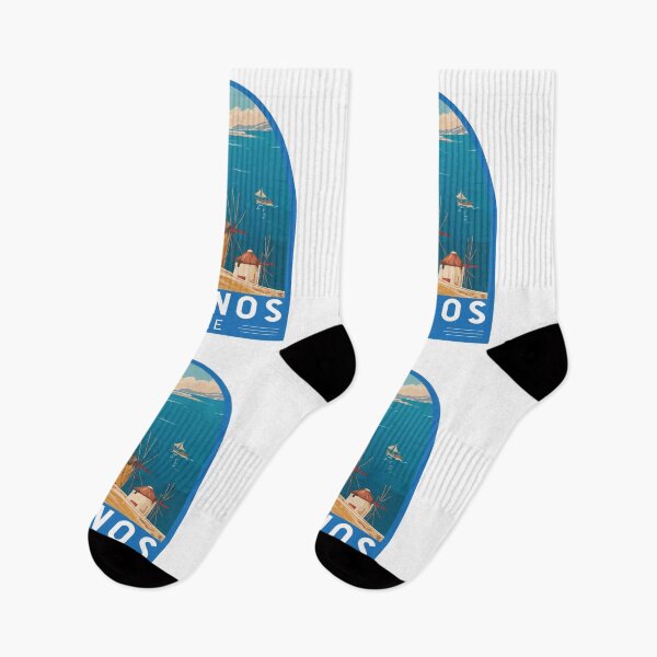 Item preview, Mykonos Greece Travel Art Emblem designed and sold by KrisSidDesigns.