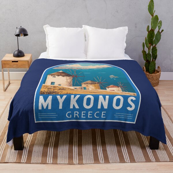 Item preview, Mykonos Greece Travel Art Emblem designed and sold by KrisSidDesigns.