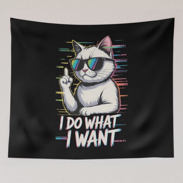 Item preview, Rebel Cat with Sunglasses I Do What I Want designed and sold by blueyeeti.