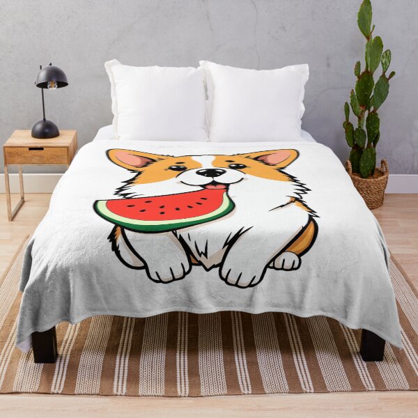 Item preview, A cute corgi eating watermelon designed and sold by DOG DESIGN.