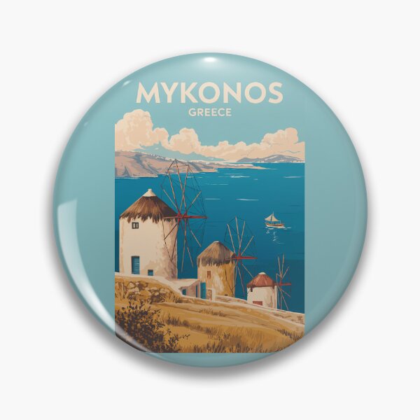 Item preview, Mykonos Greece Illustration Travel Art Vintage designed and sold by KrisSidDesigns.