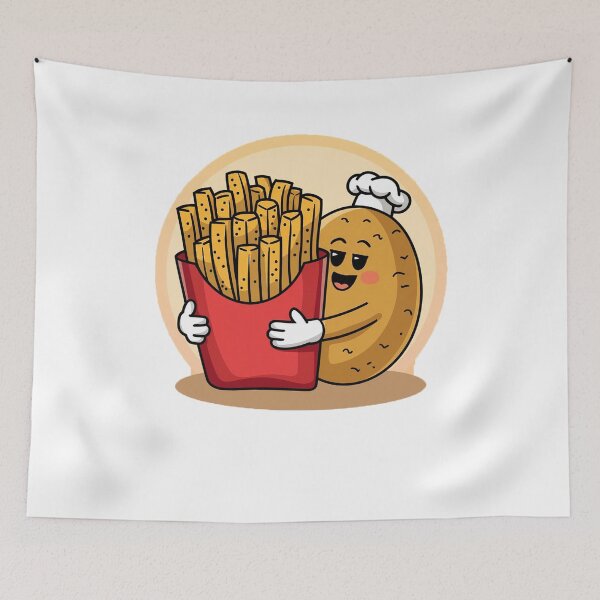 Item preview, Modern Trendy Funny French fries and potato designed and sold by SOUFIANE1991.