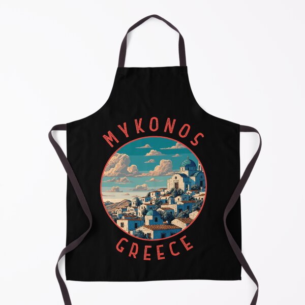 Item preview, Mykonos Greece Retro Distressed Circle designed and sold by KrisSidDesigns.