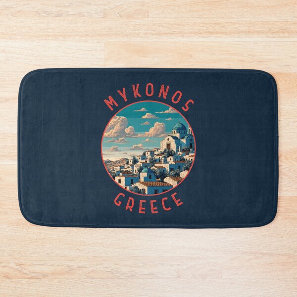 Item preview, Mykonos Greece Retro Distressed Circle designed and sold by KrisSidDesigns.