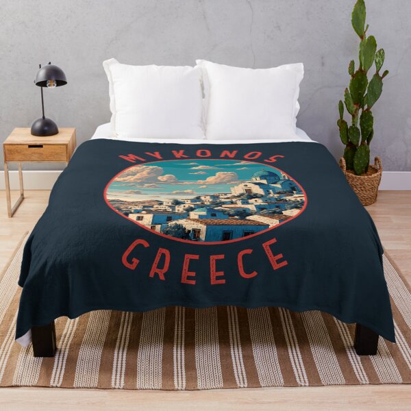 Item preview, Mykonos Greece Retro Distressed Circle designed and sold by KrisSidDesigns.