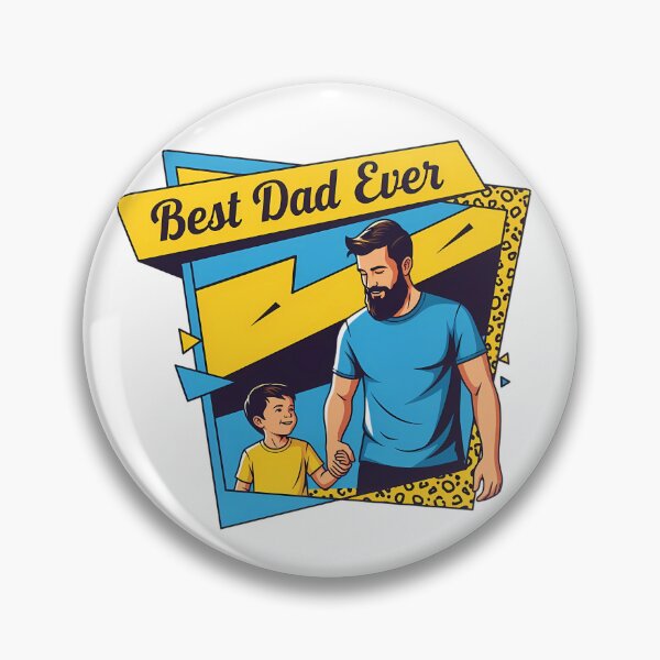 Artikelvorschau, Bester Papa aller Zeiten – Vater und Sohn Illustration im Retro-Stil entworfen und verkauft von Modern-Mojo.