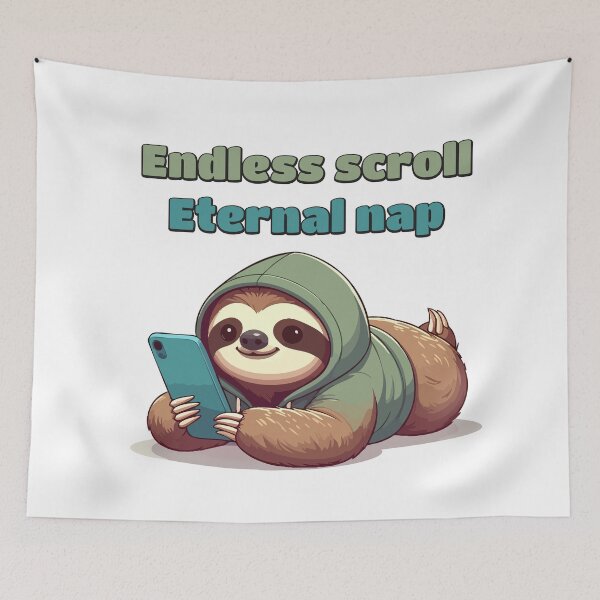 Item preview, Hoodie Sloth Scrolling Phone designed and sold by Tong4130.