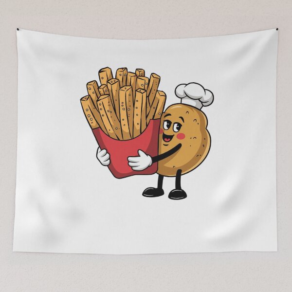 Item preview, Modern Trendy Funny French fries and potato designed and sold by SOUFIANE1991.
