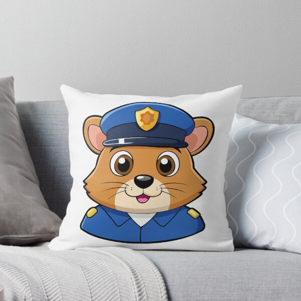 Item preview, Cartoon Police Hamster in Blue Uniform. designed and sold by GregorySmithRed.
