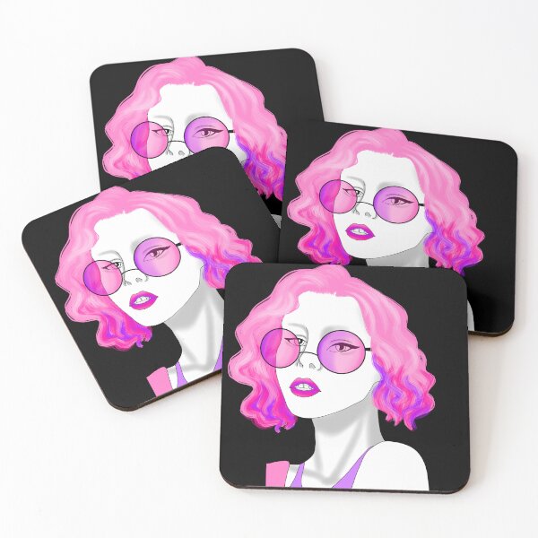 Item preview, Portrait of a stylish young woman with glasses and creative hair styling designed and sold by katecheerycake.