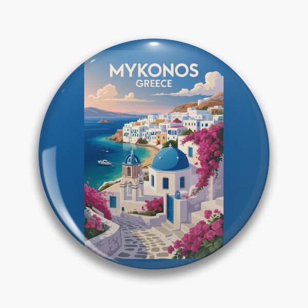Item preview, Mykonos Greece Coast Travel Art Vintage designed and sold by KrisSidDesigns.