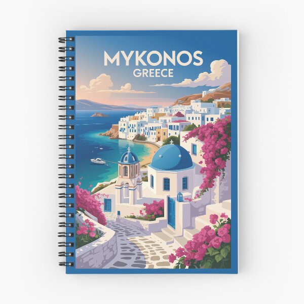 Item preview, Mykonos Greece Coast Travel Art Vintage designed and sold by KrisSidDesigns.