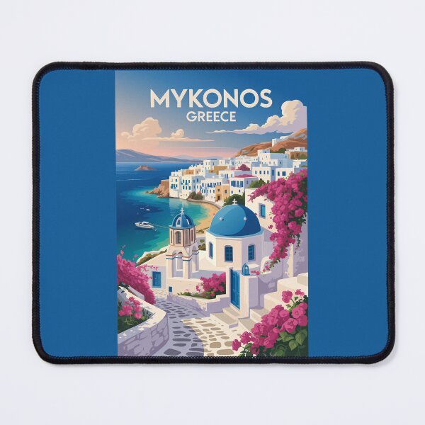 Item preview, Mykonos Greece Coast Travel Art Vintage designed and sold by KrisSidDesigns.