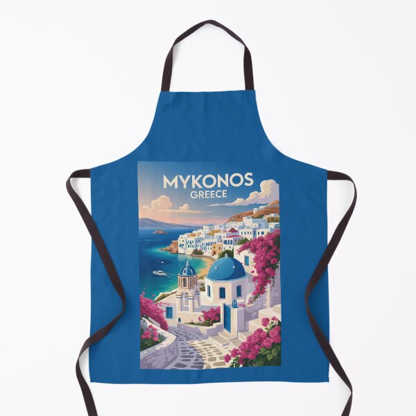 Item preview, Mykonos Greece Coast Travel Art Vintage designed and sold by KrisSidDesigns.