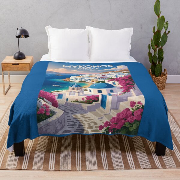 Item preview, Mykonos Greece Coast Travel Art Vintage designed and sold by KrisSidDesigns.