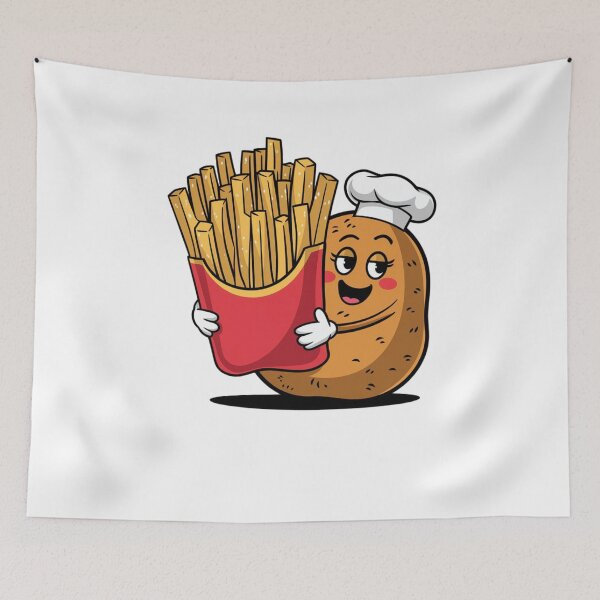 Item preview, Modern Trendy Funny French fries and potato designed and sold by SOUFIANE1991.