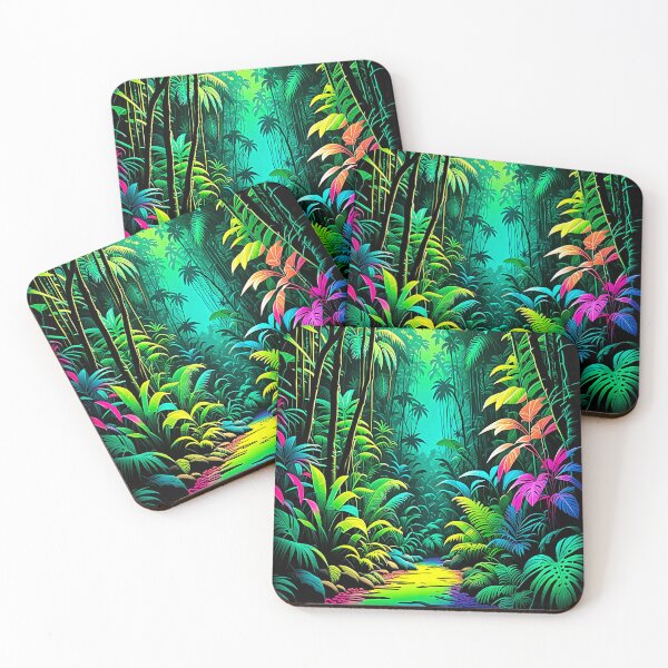 Item preview, Vibrant Tropical Jungle – Neon Rainforest Magic Scene designed and sold by Taans-Creation.