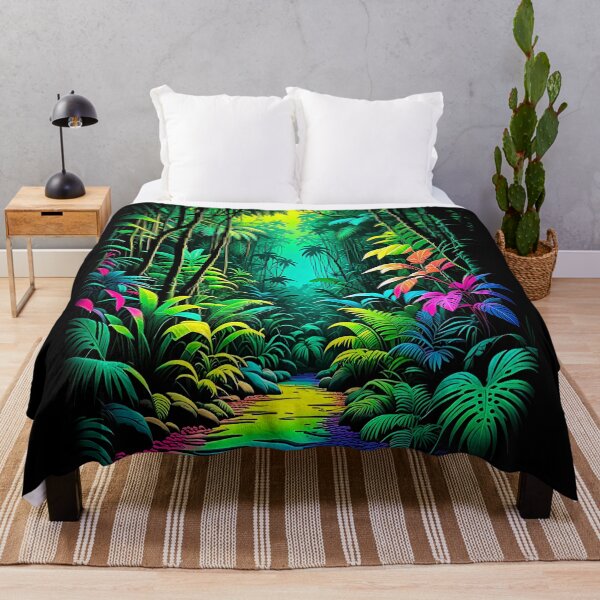 Item preview, Vibrant Tropical Jungle – Neon Rainforest Magic Scene designed and sold by Taans-Creation.