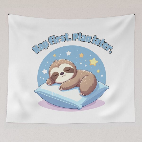 Item preview, Baby Sloth Sleeping on Pillow designed and sold by Tong4130.
