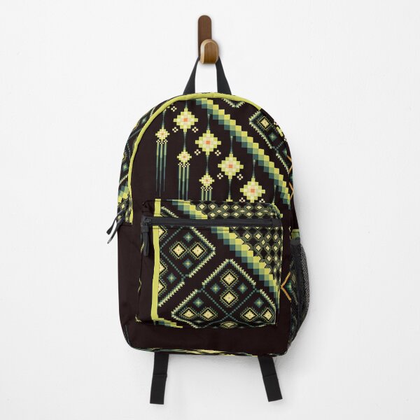 Item preview, Green & Yellow Ethnic Pixel Art Neckline Pattern designed and sold by Khwanchai.