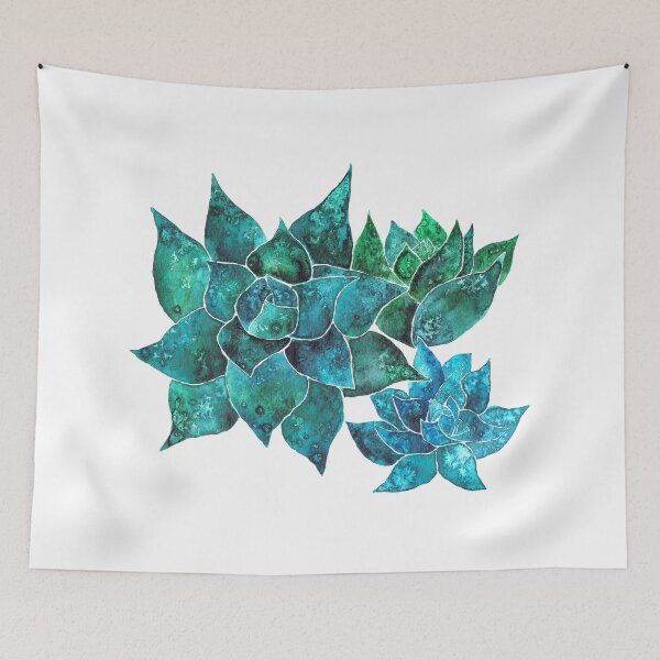 Item preview, Green and blue Echeveria succulents designed and sold by Jelena Novakovic.