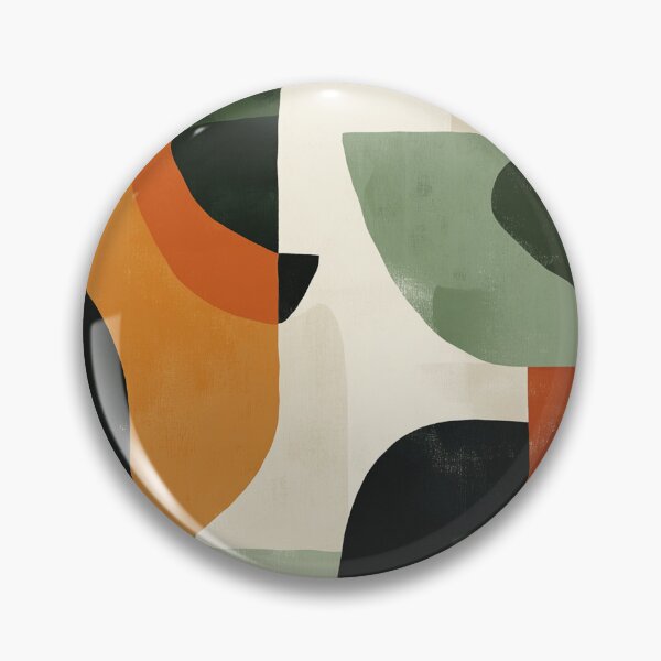 Item preview, Earthy Mid-Century Abstract Composition in Olive, Rust, and Charcoal Tones designed and sold by trajeado14.