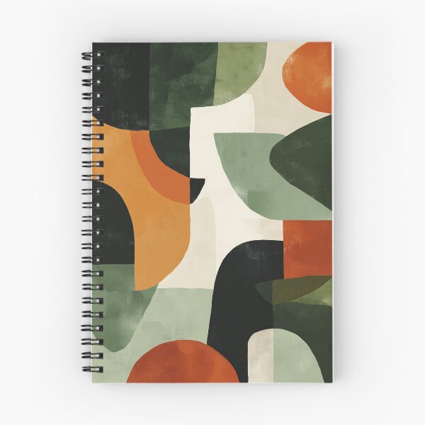 Item preview, Earthy Mid-Century Abstract Composition in Olive, Rust, and Charcoal Tones designed and sold by trajeado14.
