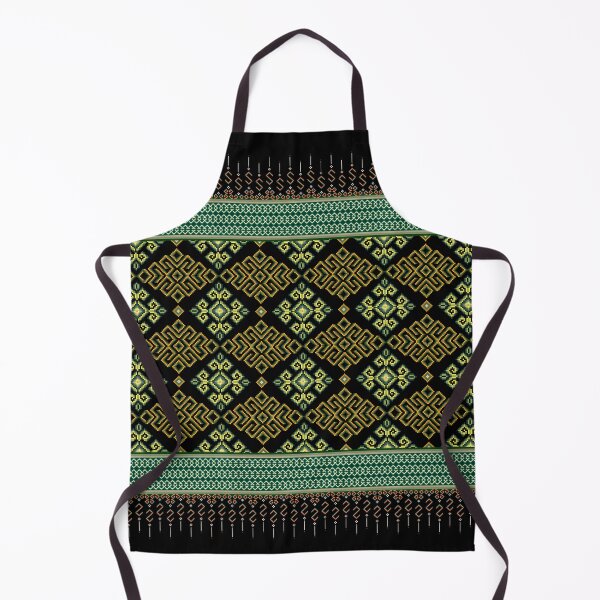 Item preview, Golden Green Ethnic Geometric Pixel Seamless Border Pattern designed and sold by Khwanchai.
