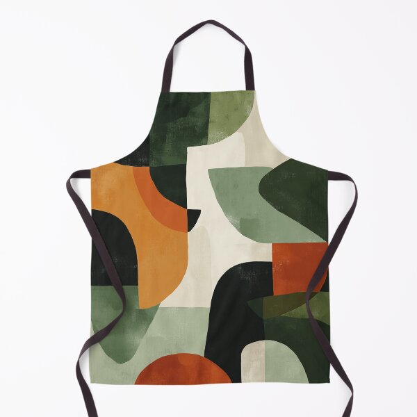 Item preview, Earthy Mid-Century Abstract Composition in Olive, Rust, and Charcoal Tones designed and sold by trajeado14.