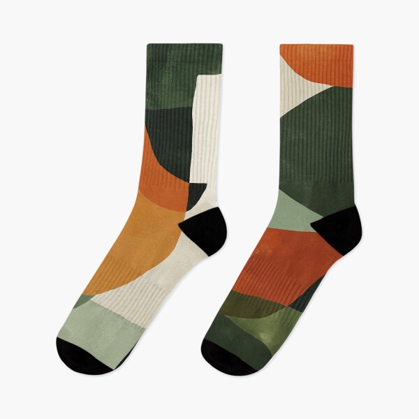 Item preview, Earthy Mid-Century Abstract Composition in Olive, Rust, and Charcoal Tones designed and sold by trajeado14.