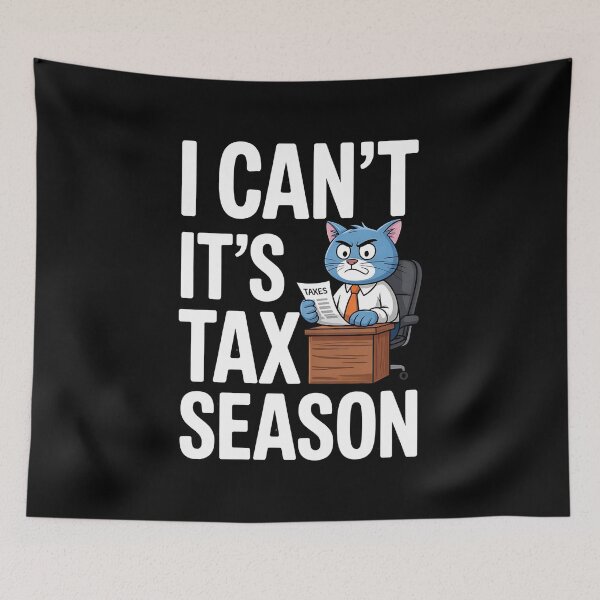 Item preview, I Can't It's Tax Season Tax Day Cat Accountant Accounting designed and sold by BakeryDozen.