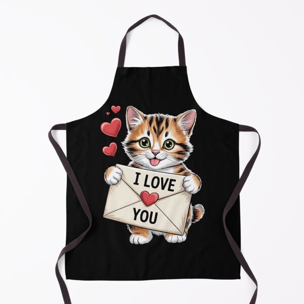 Item preview, I Love You Cat Valentines Day Cute Kitten Lover Heart designed and sold by BakeryDozen.