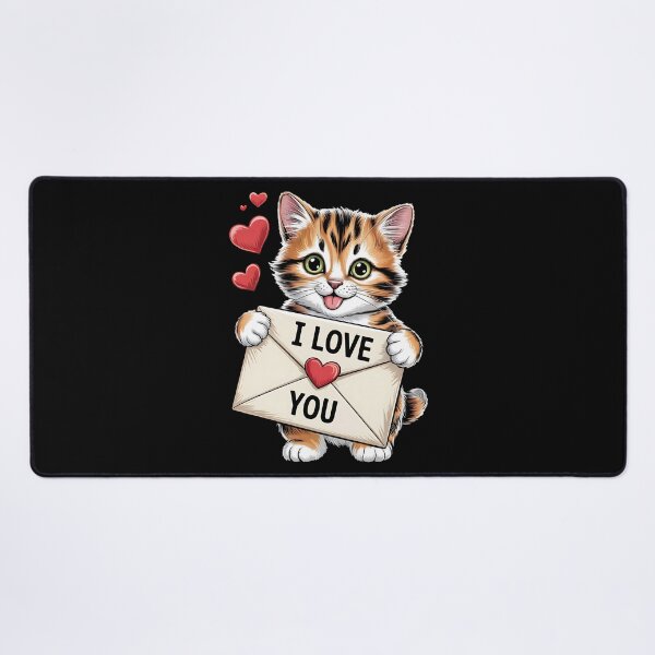 Item preview, I Love You Cat Valentines Day Cute Kitten Lover Heart designed and sold by BakeryDozen.