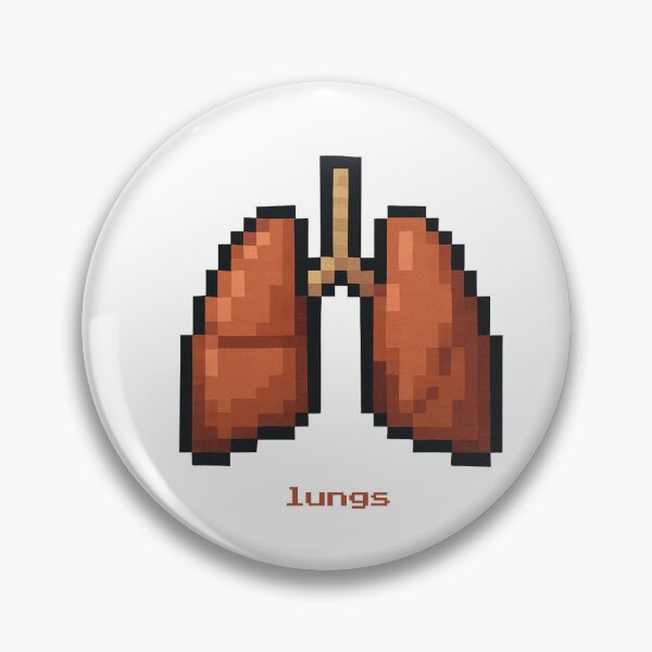 Item preview, lungs anatomy pixelart funny health retro organ breath designed and sold by 88DesignStudio.