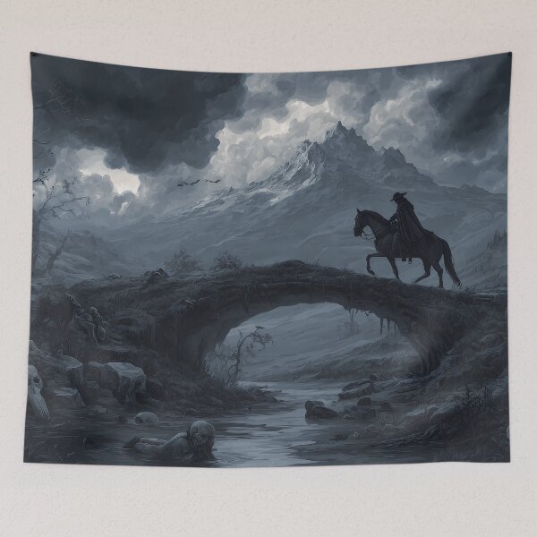 Artikelvorschau, Dark Horseman Crossing Bridge entworfen und verkauft von Design-Illusi0n.