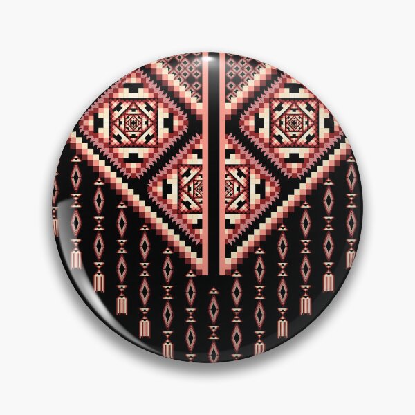 Item preview, Tribal Geometric Pixel Neckline Design - Black & Earth Tones designed and sold by Khwanchai.