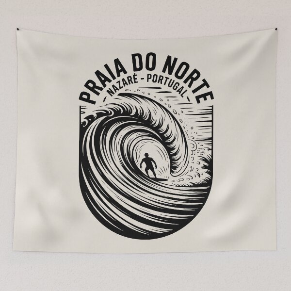 Item preview, Praia do Norte Nazaré Surf T-Shirt – Portuguese Wave Rider Apparel for Surf Fans & Ocean Lovers designed and sold by just-quotes.