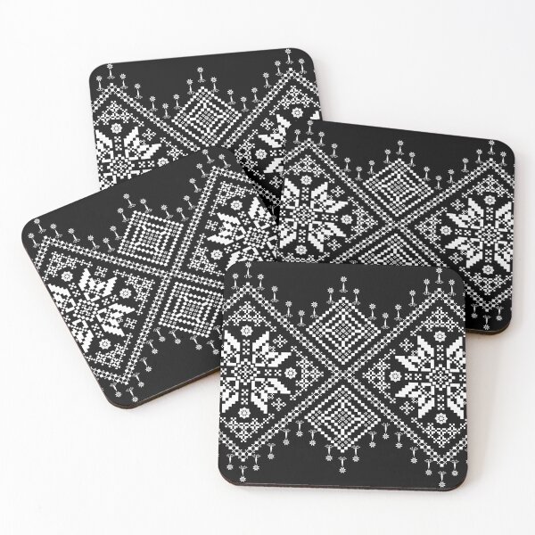 Item preview, Monochrome Intricate Ethnic Pixel Floral Border Seamless Pattern designed and sold by Khwanchai.