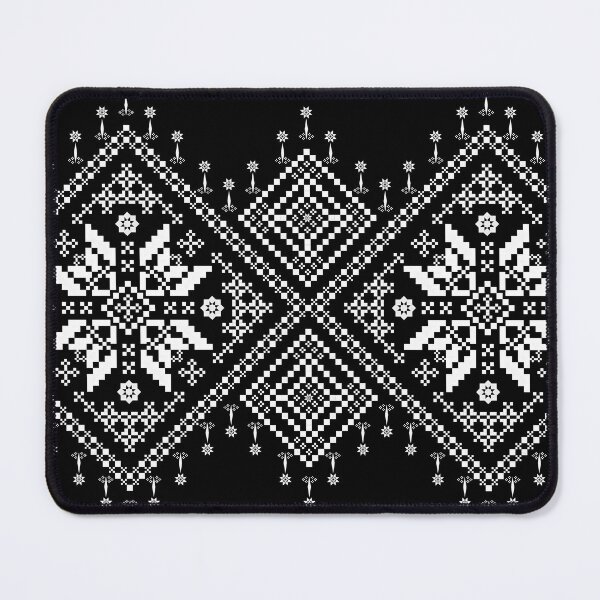 Item preview, Monochrome Intricate Ethnic Pixel Floral Border Seamless Pattern designed and sold by Khwanchai.